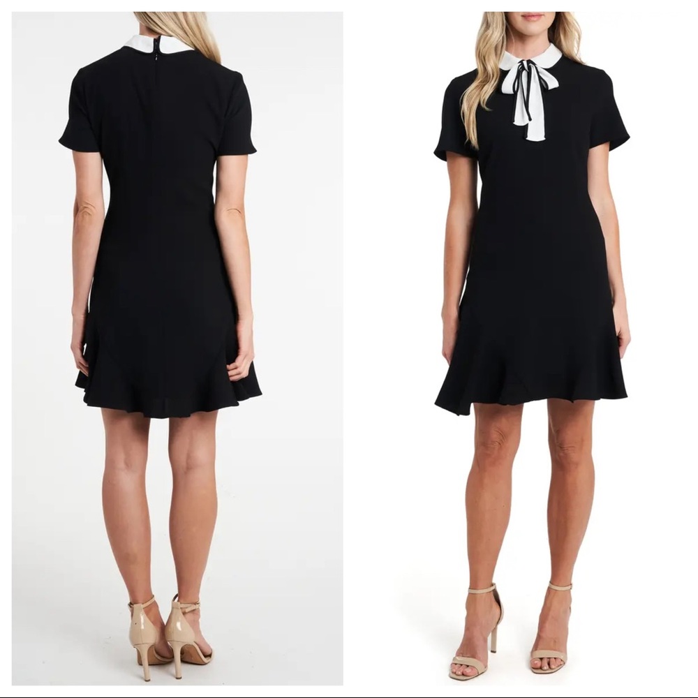 CeCe Bow Neck Crepe Dress